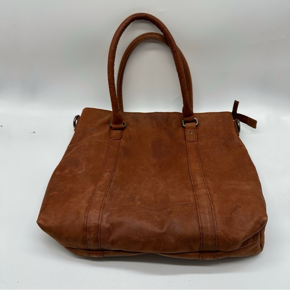 Manfield Brown Leather Tote Bag